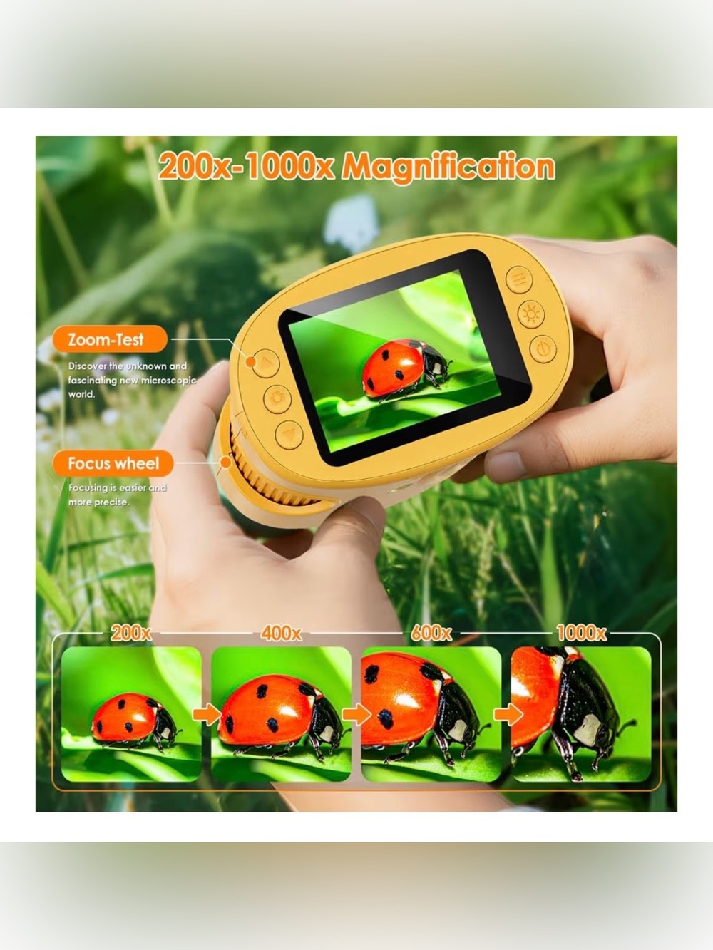 Kids Microscope Digital Handheld Microscope - Yellow - Picture 2 of 4